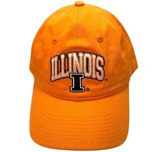 Illinois Fighting Illini Hat Adjustable Strapback Orange Embroidered NCAA Cap